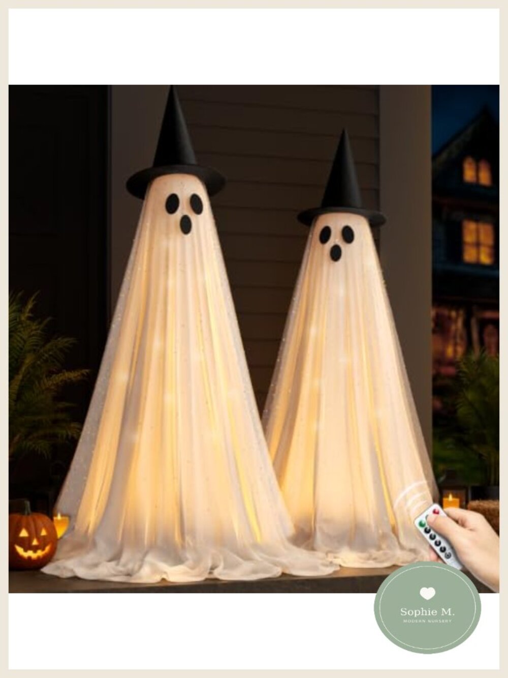 2 Pack 5.5 FT Light Up Ghosts Halloween Decorations Outdoor Indoor with Remote